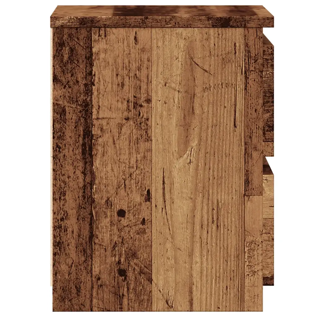 Comodini 2 pz-Set di 2 Tavolino da notte Legno Antico 30x30x40 cm in Legno Multistrato
