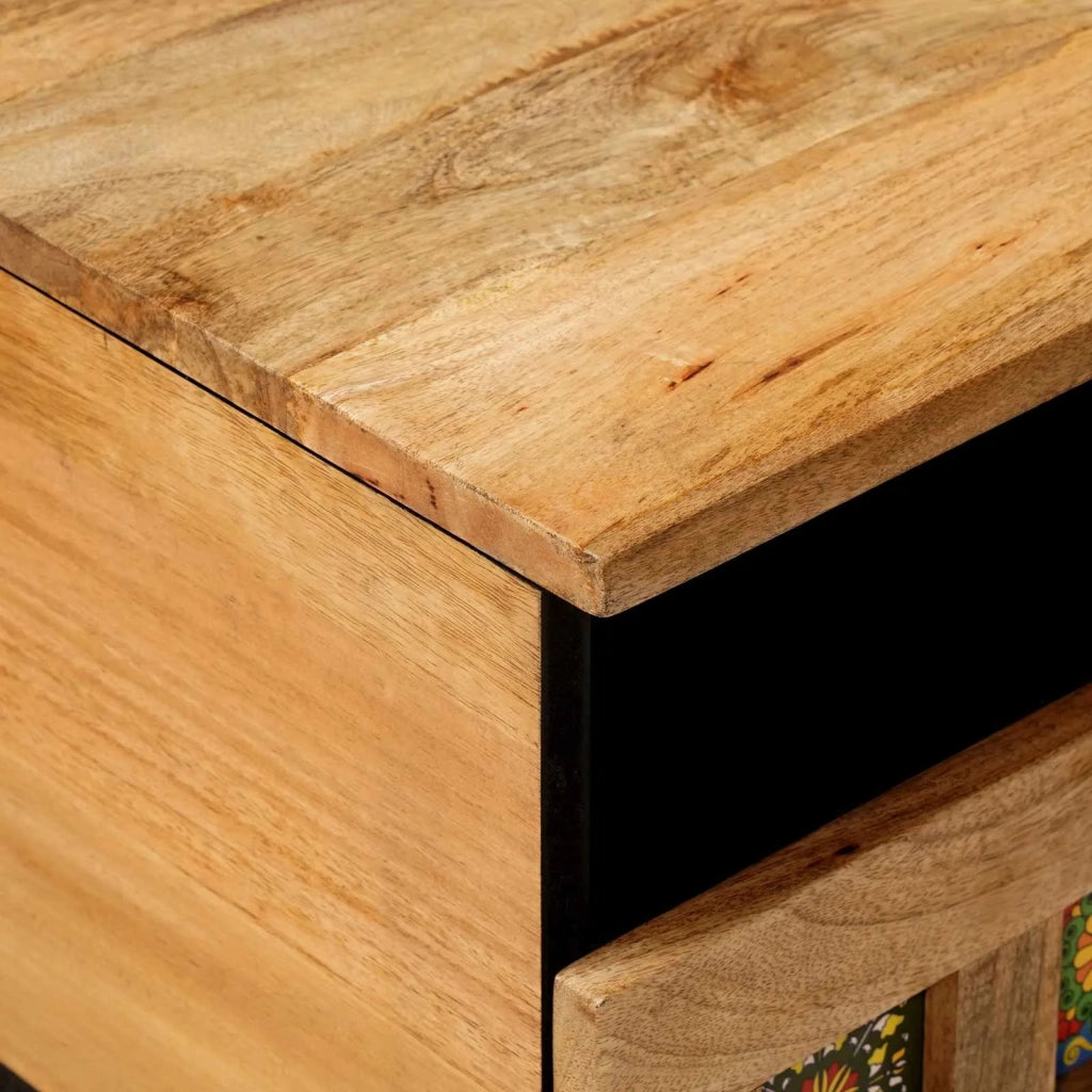 Tavolino da salotto con cassetto Naturale 80 x 54 x 40 cm
