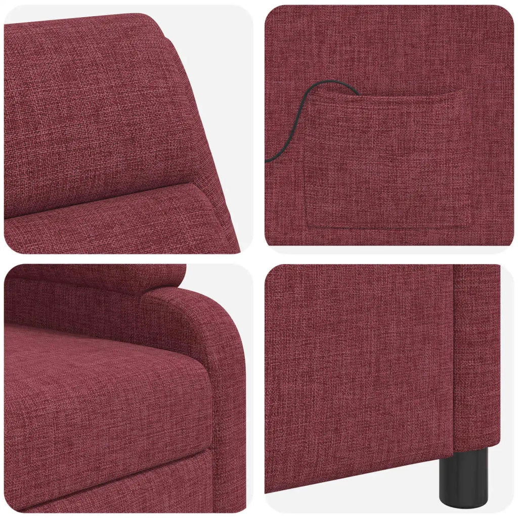 Divano Sedia-Poltrona Massaggiante Rosso Vino Tessuto 871580