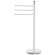 Piantana Porta Asciugamani Feridras Acciaio Cromato e Bianco 3 Bracci H 90cm