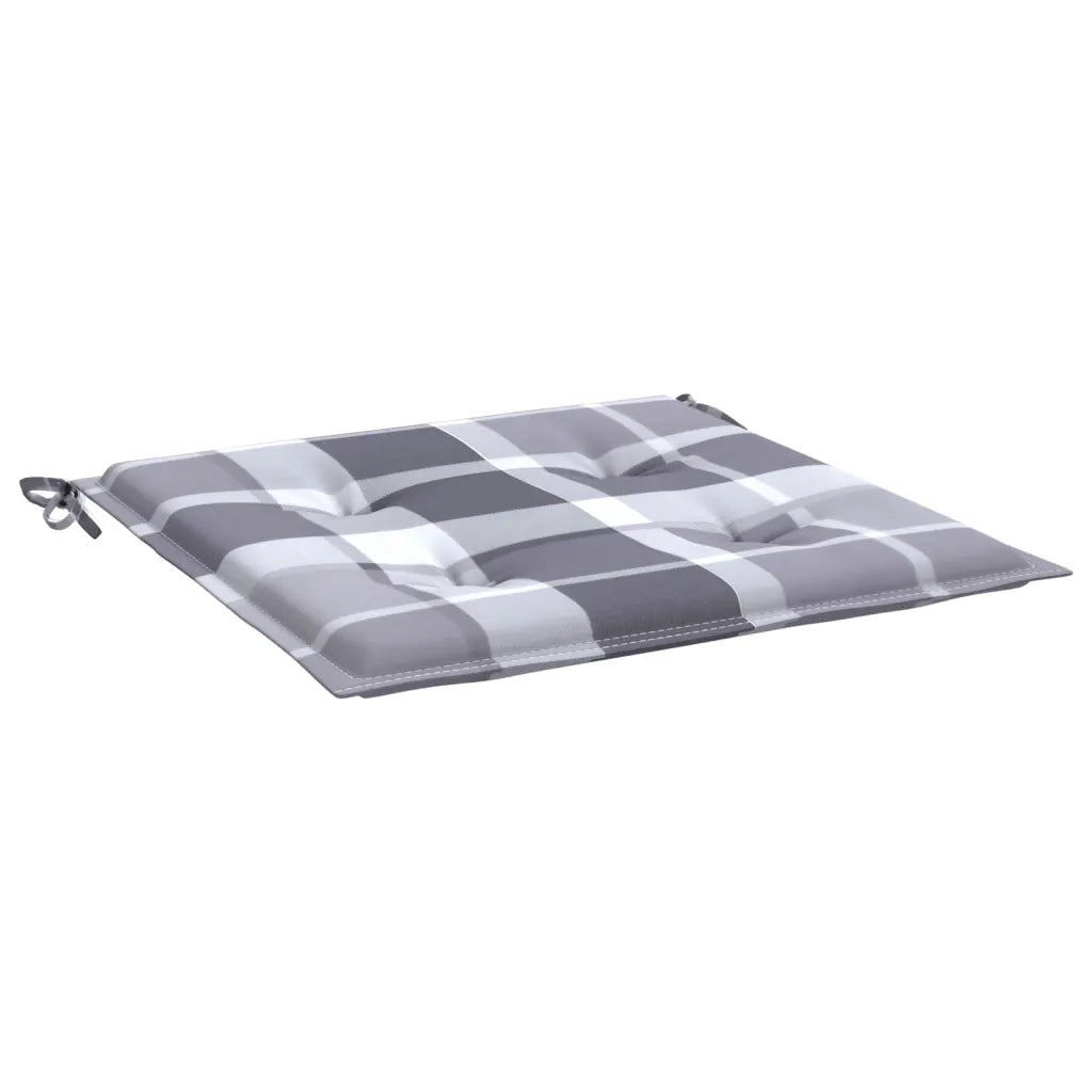 Cuscini per Sedia 4 pz a Quadri Grigi 50x50x4 cm Tessuto Oxford 314072