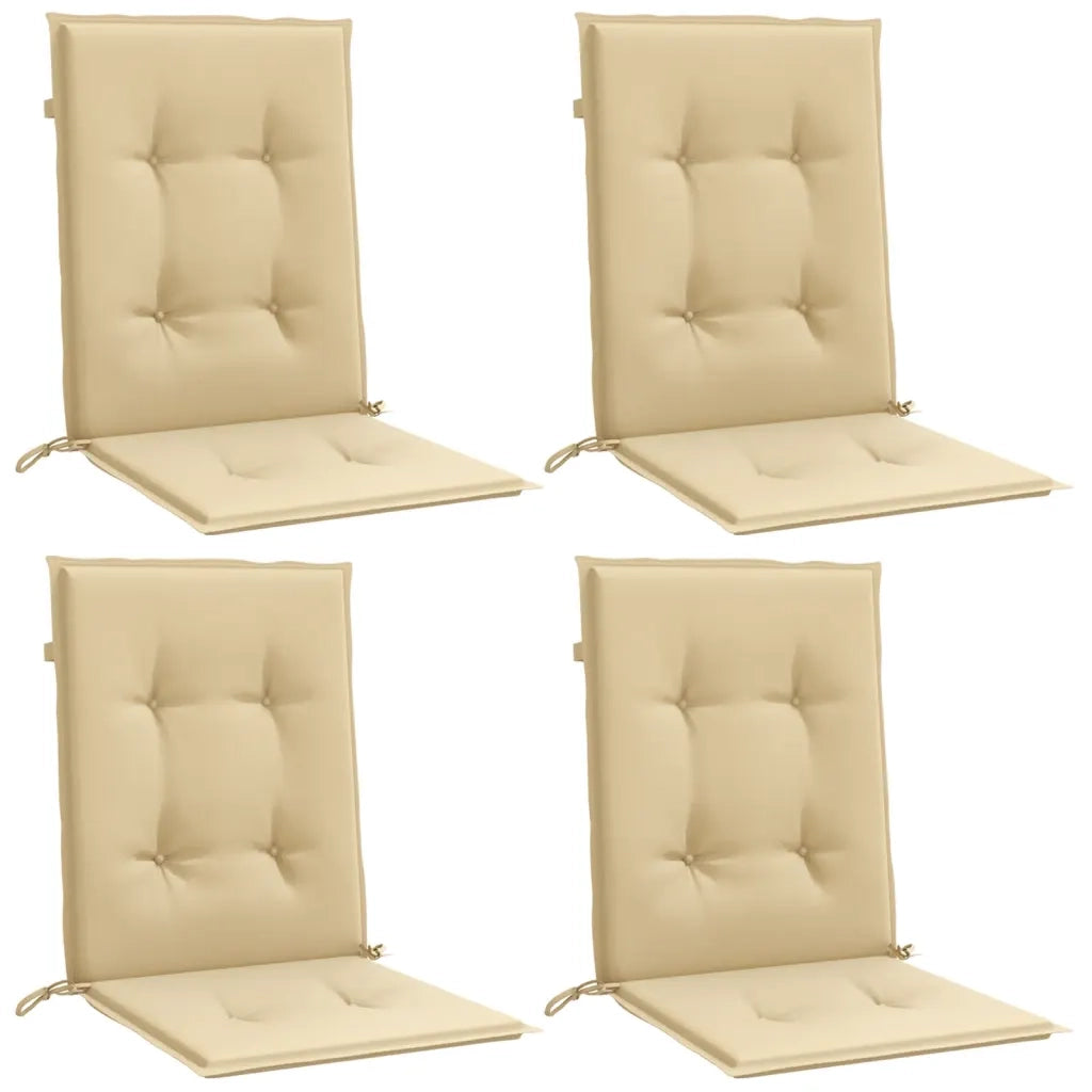 Cuscini Sedia Schiena Bassa 4 pz Beige MÃ©lange 100x50x4 Tessuto