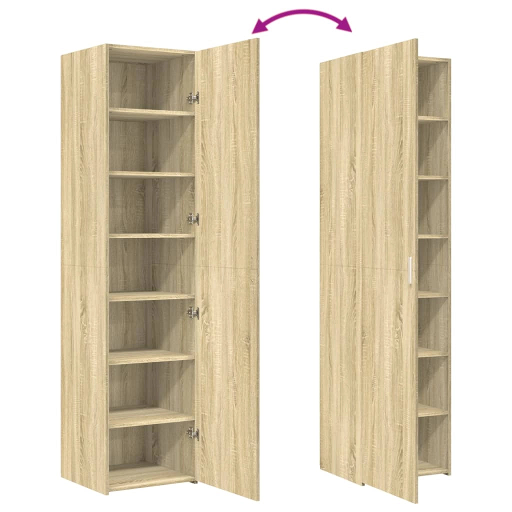 Buffet credenza cassettiera armadio mobile contenitore organizer cucina soggiorno salotto rovere Sonoma alto 45 x 42,5 x 185 cm legno ingegnerizzato marrone 02_0034066