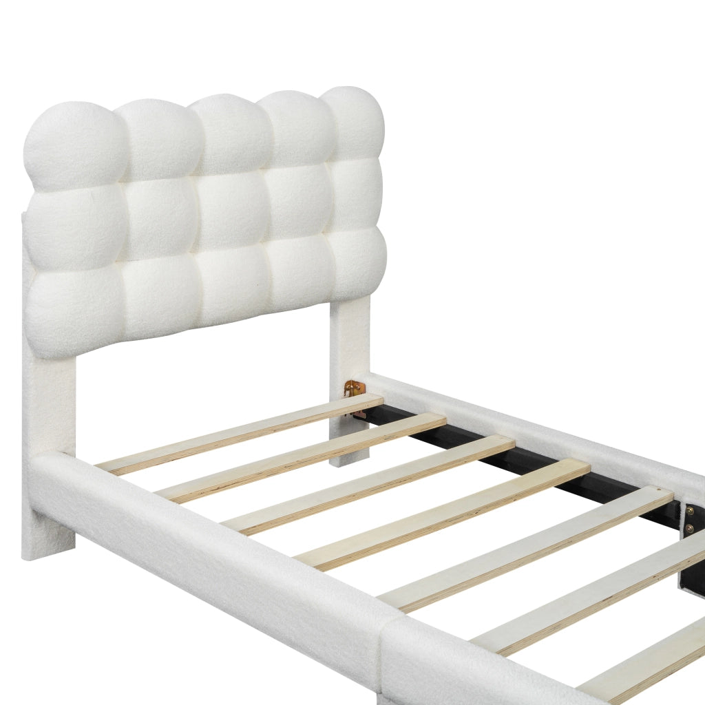 Letto Imbottito con Testiera Regolabile ¨C MINIMAL ¨C Bianco 90x200