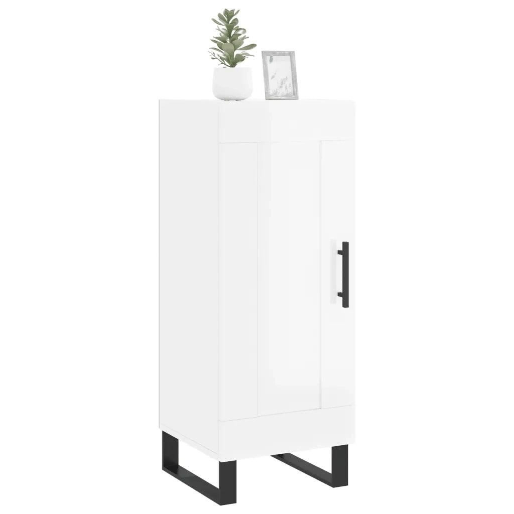 Credenza-Buffet-Armadio da cucina Bianco Lucido 34,5x34x90 cm in Legno Multistrato 397943
