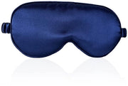 Slaapmasker Leggero Blocco Luce per Uomo e Donna, 100% Seta, 2 Paia di Orecchini di Sordina, Slaapmasker con Tasca di Seta per Viaggi/sonno (Azzurro)