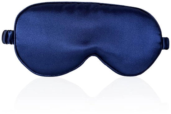Slaapmasker Leggero Blocco Luce per Uomo e Donna, 100% Seta, 2 Paia di Orecchini di Sordina, Slaapmasker con Tasca di Seta per Viaggi/sonno (Azzurro)