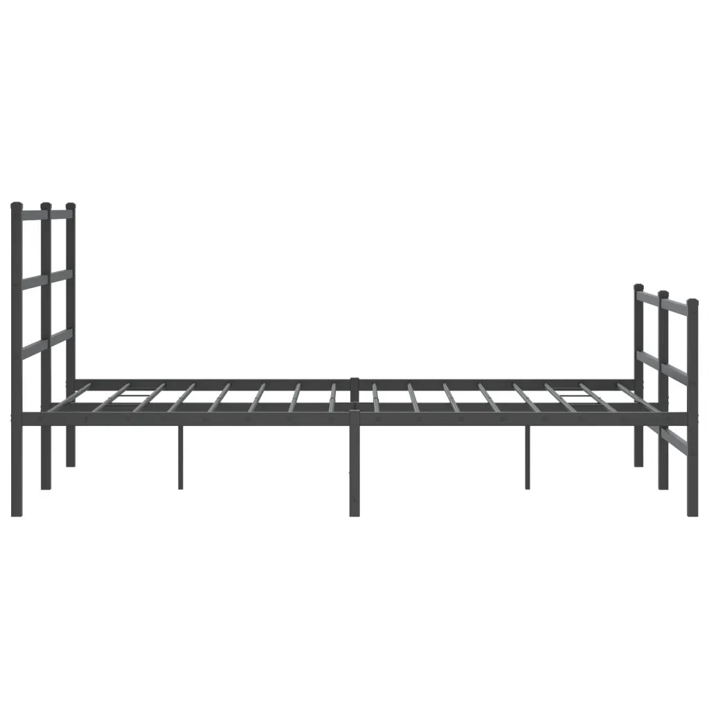 Giroletto con Testiera e Pediera-Struttura Letto Metallo Nero 135x190 cm 863480