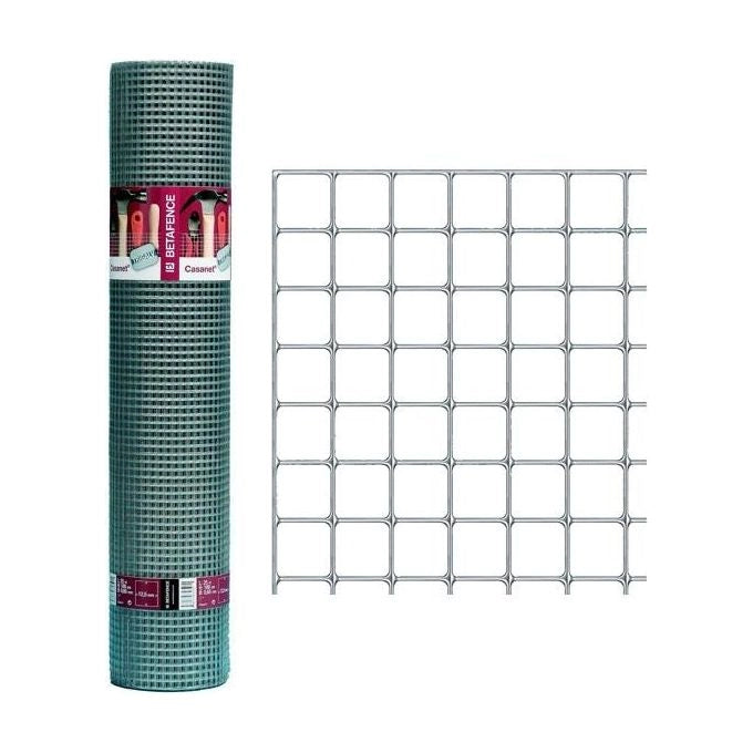 Betafence GTFA-OFOK-00523K150xG150 Casanet Rete elettrosaldata in acciaio zincato 12,7x12,7 mm filo 1,00 mm altezza 1020 mm rotolo da 25 m colore Acciaio