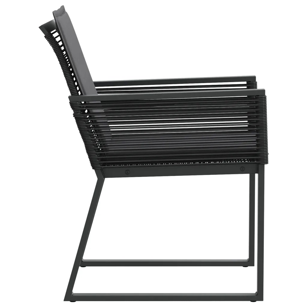 Sedie da Giardino con Cuscini 4 pz | Sedie da Esterno Nere in Polyrattan