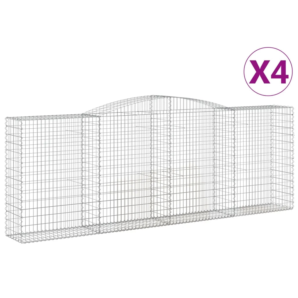 Cesti Gabbioni ad Arco 4 pz 400x50x140/160 cm Ferro Zincato