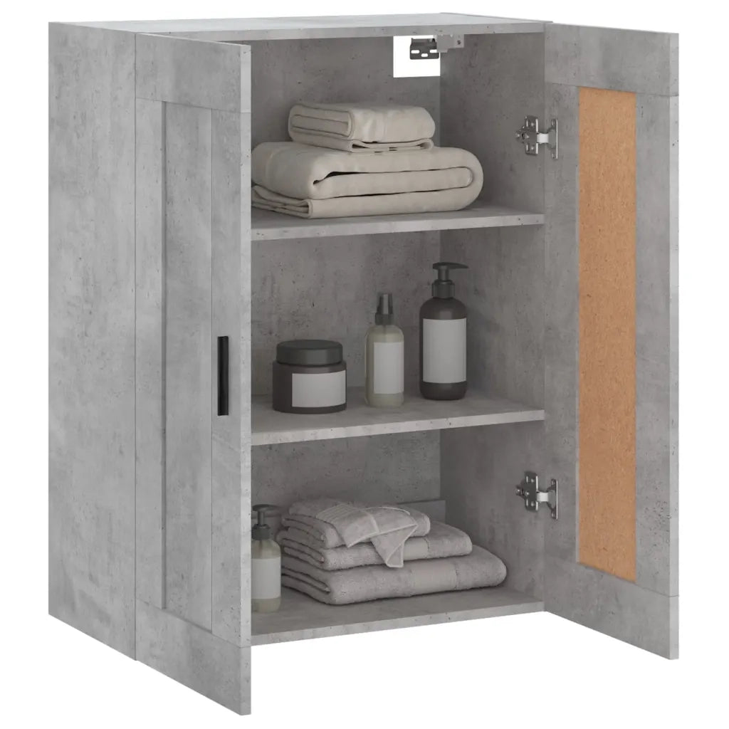 Mobile a Parete Grigio Cemento 69,5x34x90 cm Legno Multistrato 830400