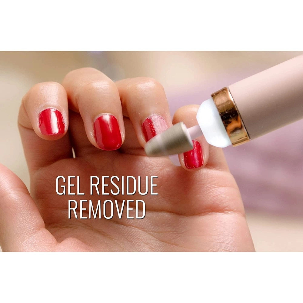 Trade Shop - Fresa Unghie Set Per Manicure Pedicure Lima Ricaricabile 5 Punte Leva Cuticole -