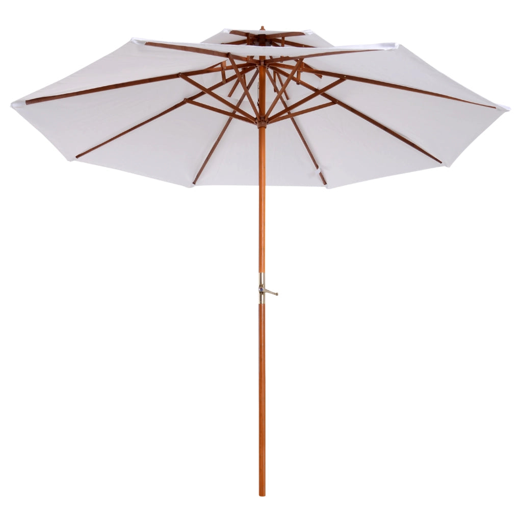 Ombrellone da giardino in legno doppio tetto ¨C zephmum ¨C bianco 300x300