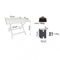 Tavolo Alabama 70x70x73 h cm in Alluminio Taupe