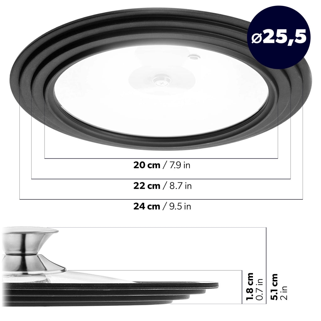 Coperchio in vetro e silicone KADAX 20/22/24 cm