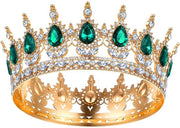 Corona per donna, corona regale, tiara, strass, corone per compleanni, abbigliamento da sposa, accessori per capelli da principessa per feste, accessori per fotografia (giallo oro)