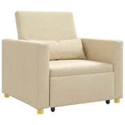Divano letto | Sof¨¤ letto | Letto singolo estraibile singolo Crema 90 x 165 x 87 cm Tessuto