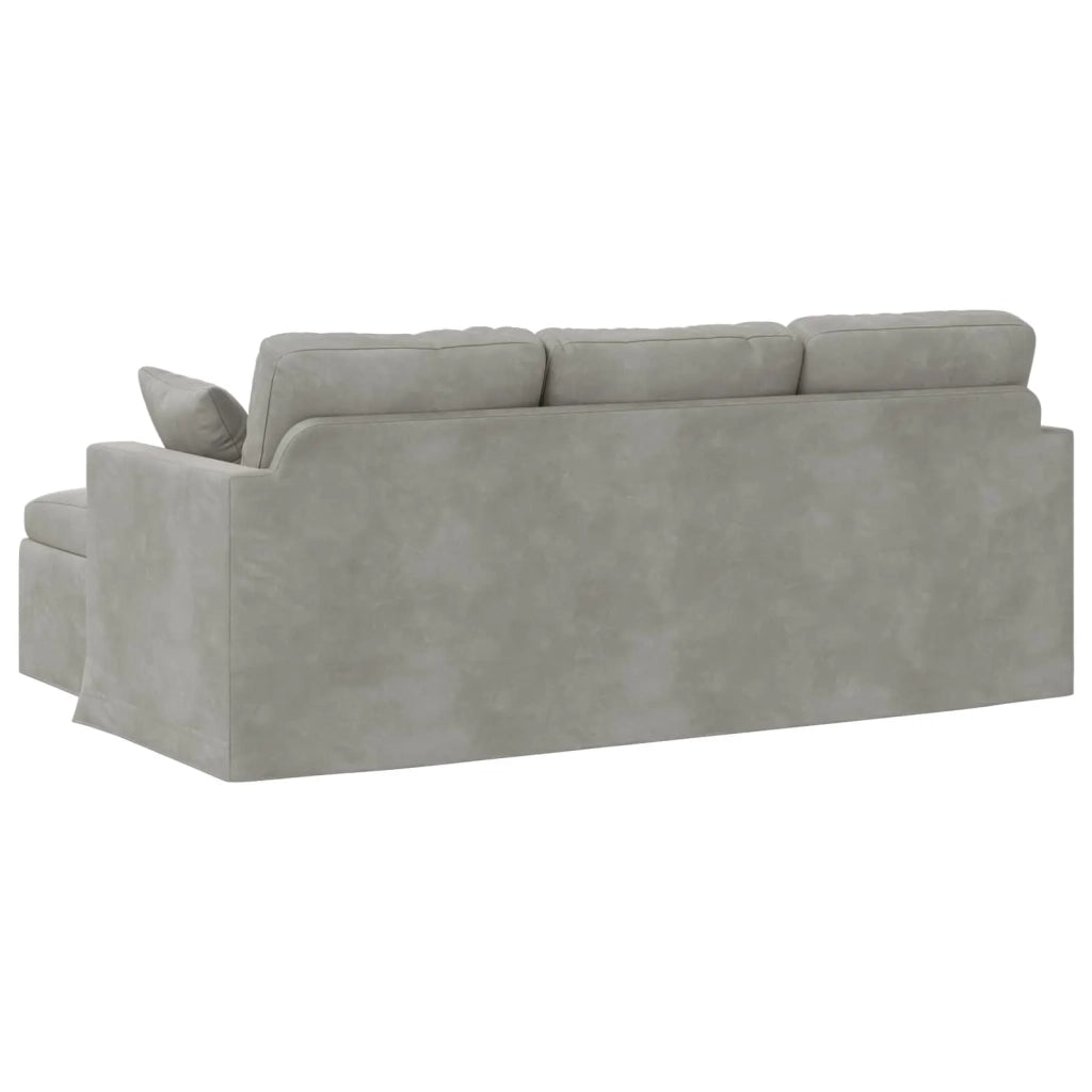 Divano Grigio chiaro 198 x 134 x 80 cm Velluto 42024458