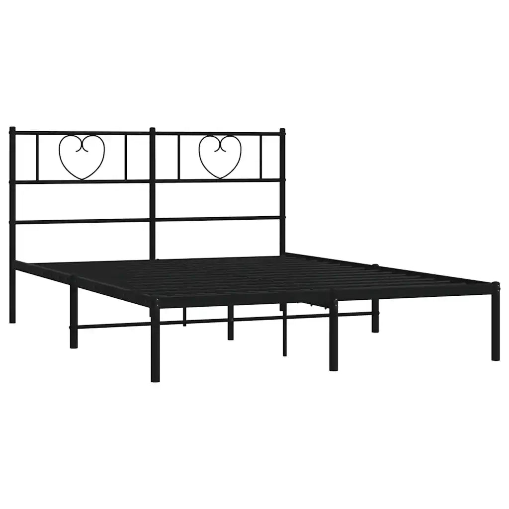 Giroletto con Testiera in Metallo Nero 160x200 cm 355466