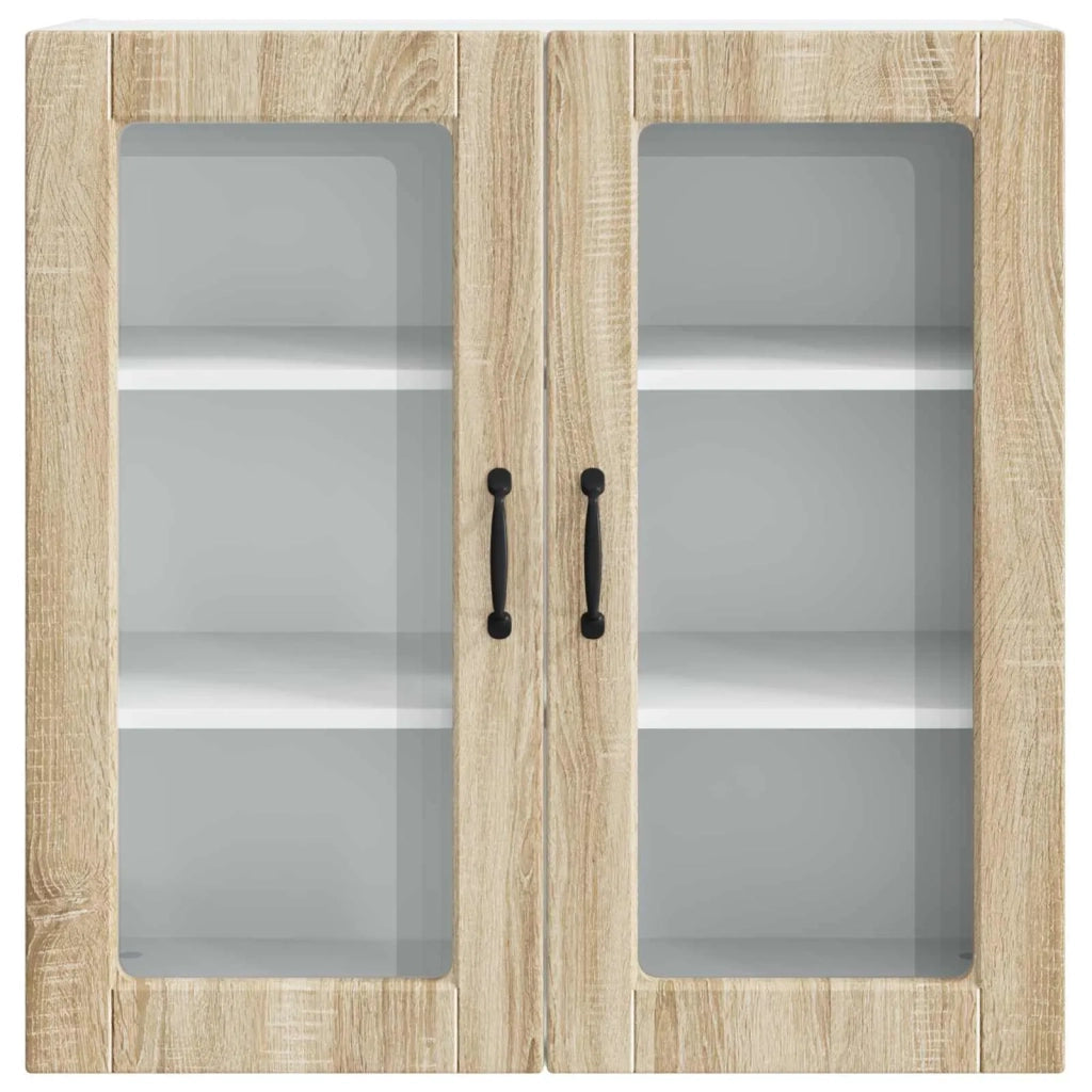 Pensile da cucina | Mobile in vetro da parete PORTO Rovere Sonoma 80 x 31 x 80 cm