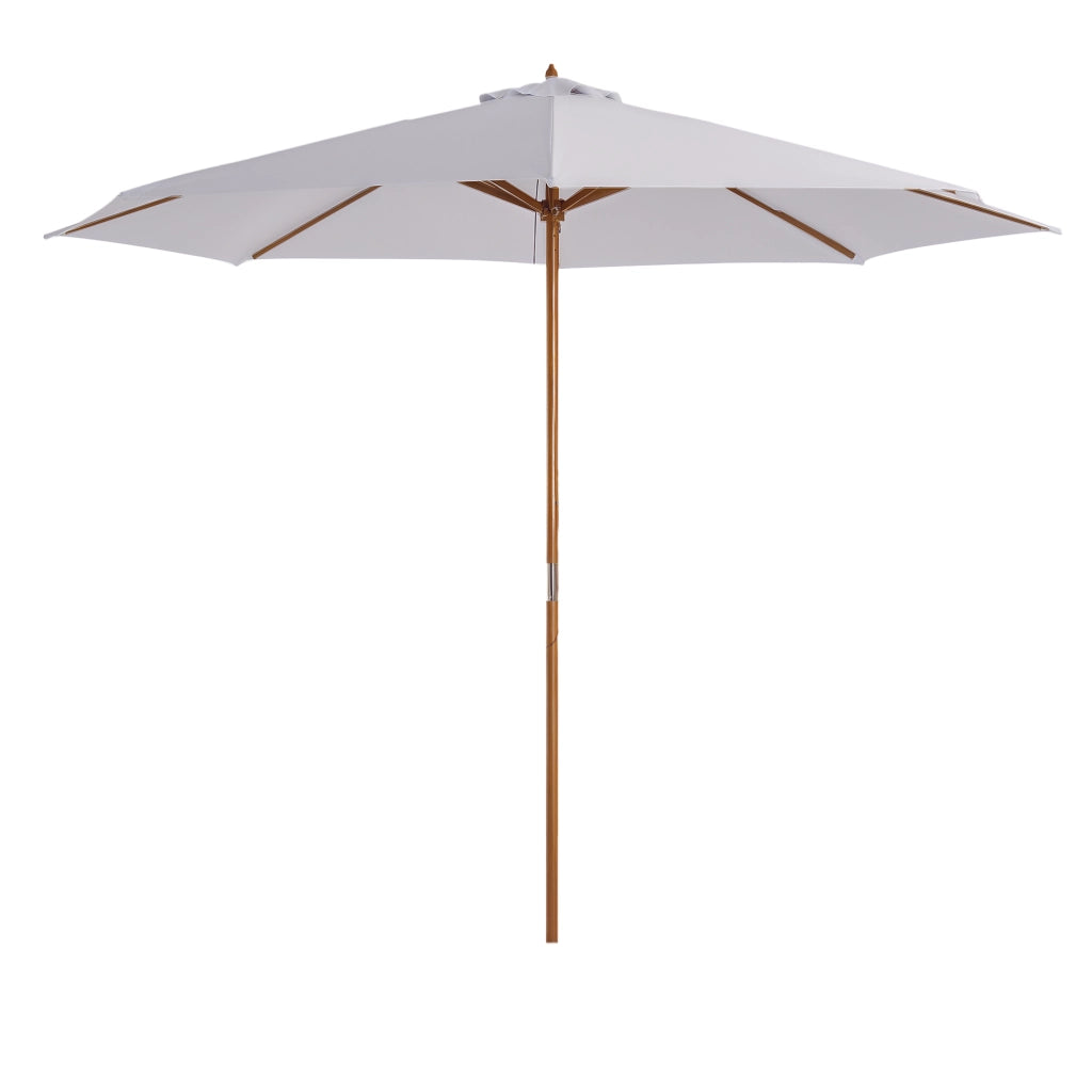 Ombrellone da giardino esterno ?300 cm ¨C zephmum ¨C bianco, legno, techo ventilado, poste smontabile