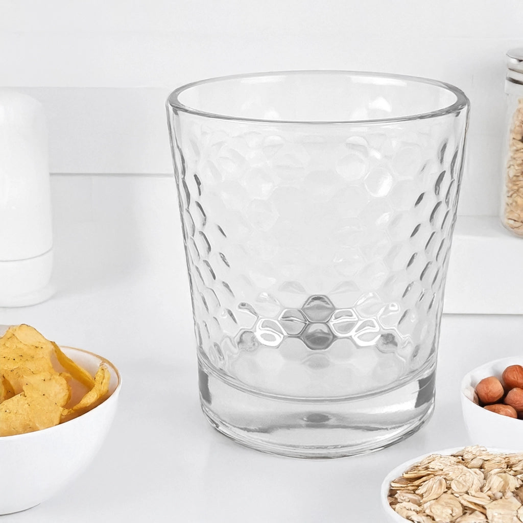 Set 6 Bicchieri Acqua Bibite Bevande 29 Cl In Vetro Resistente Lavorato Bicchiere Design Moderno Cucina Certificati Contatto Alimentare Lavastoviglie Microonde Bar Ristorante Modello 4
