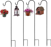 Stendardo per giardiniere in metallo 120 cm con ganci per lanterne solari e lampioni