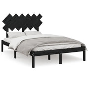 Letto matrimoniale | Letto per adulti | Giroletto Nero 135x190 cm Double in legno Massello