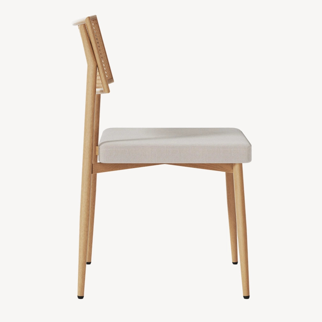 Set di 2 Sedie Jördfjok da Sala Pranzo Imbottite con Schienale Effetto Rattan / Beige [en.casa]