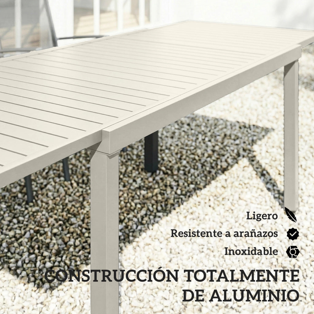 Tavolo da Giardino Allungabile ¨C Zephmum ¨C Bianco 150/225x85x75 cm