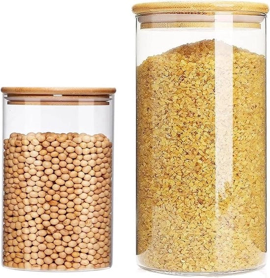 Contenitori a chiusura ermetica per conservazione - cereali, spaghetti, fagioli, farina - trasparente 1000 ml + 250 ml Contenitori di conservazione