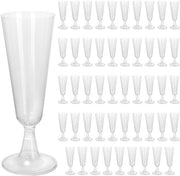 Flauto di Champagne 150 ml - 50 pezzi - Plastica - Vetro trasparente - Flaconi di festa/glacce - Materiale PS duraturo