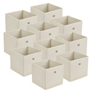 Set di 10 scatole portaoggetti in tessuto non tessuto 28 x 30 x 30 cm beige 03_0006545