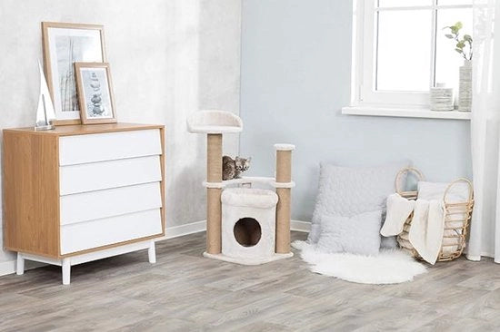 Torrone per gatti / palo per granchi - arredamento per gatti con centro di attività, torre stabile e casa per gatti con amaca e bella casa per gatti