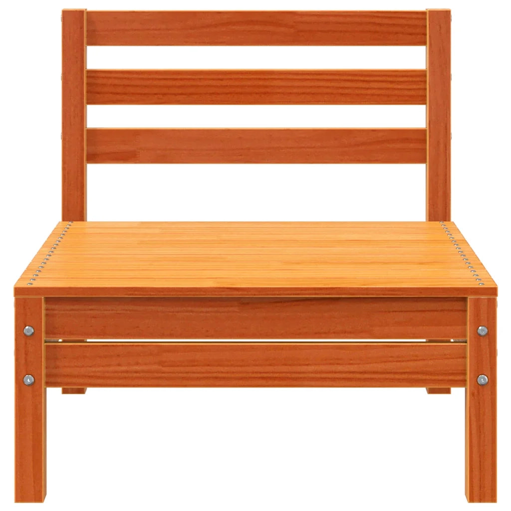 Divano da esterno-Divano da Giardino a 3 Posti Marrone Cera Legno Massello Pino 573421