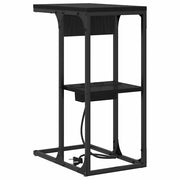 Comodino | Armadio da Notte | Mobiletto da notte Rovere Nero 41,5 x 26 x 60,5 cm