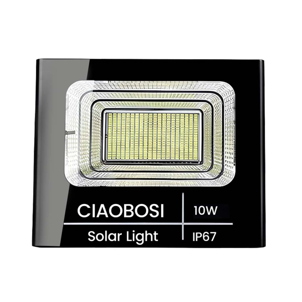 Proiettore Solare LED 10W IP67 con Pannello Solare Separato e Telecomando Nero trasparente Avizar