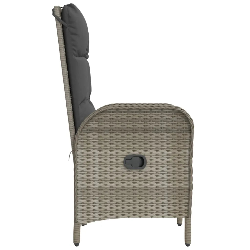 Sedie da Giardino 2 pz | Sedie da Esterno in Polyrattan Grigio