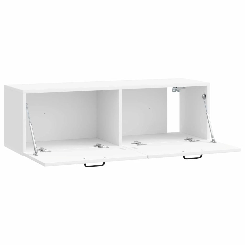 Mobile Porta TV da Muro Bianco Lucido 98 x 31 x 30 cm 899409