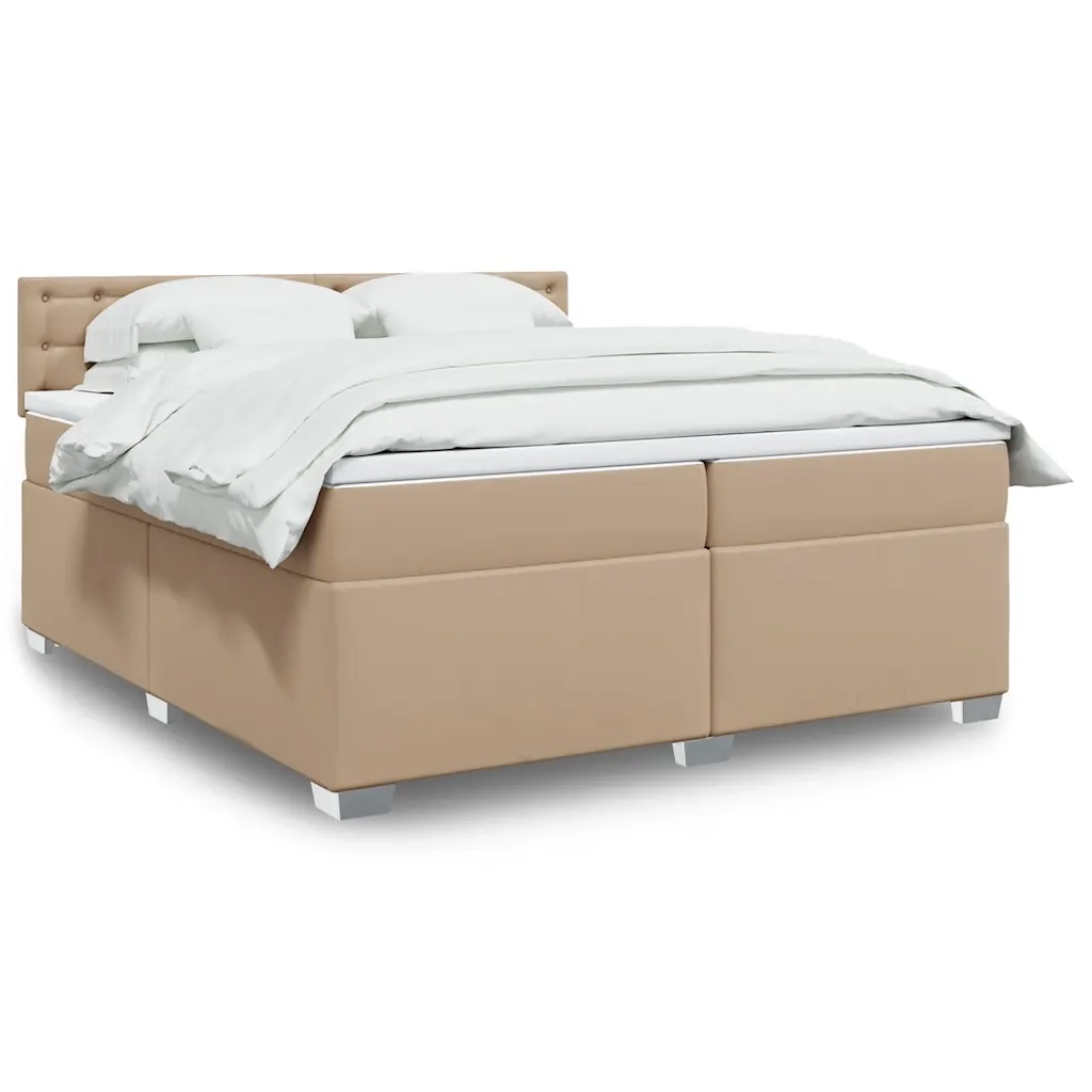 Giroletto a Molle con Materasso Cappuccino 200x200cm Similpelle 3286139