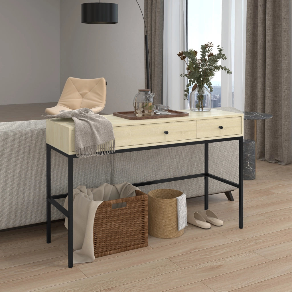 Consolle con cassetti ¨C zephmum ¨C effetto legno, stile industriale, 120x39.8x78 cm