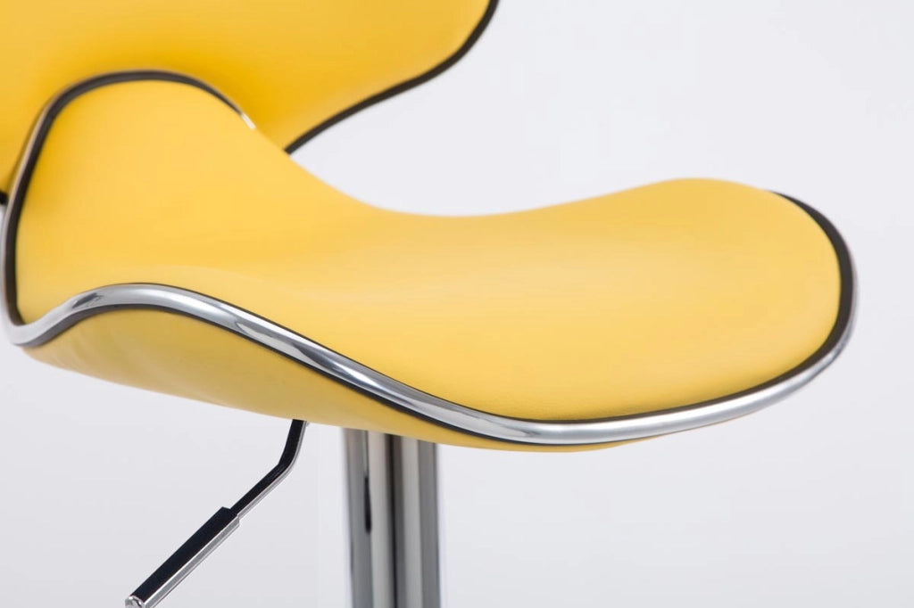Sgabello Las Vegas V2 in similpelle giallo,cromo