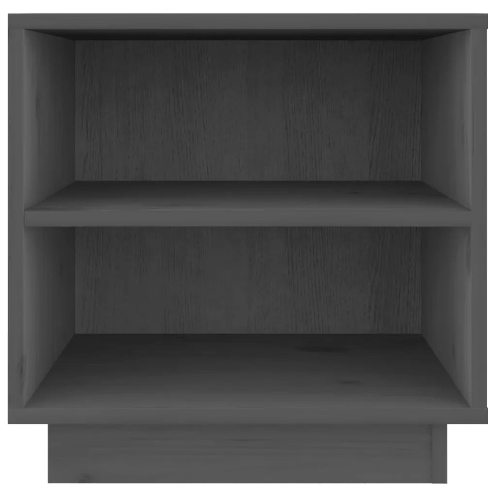 Comodini 2 pz Grigi 40x34x40 cm in Legno Massello di Pino 813330