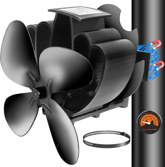 Ventilatore per camino, per uso con camino a legna o camino aperto, amichevole con l'ambiente e efficiente