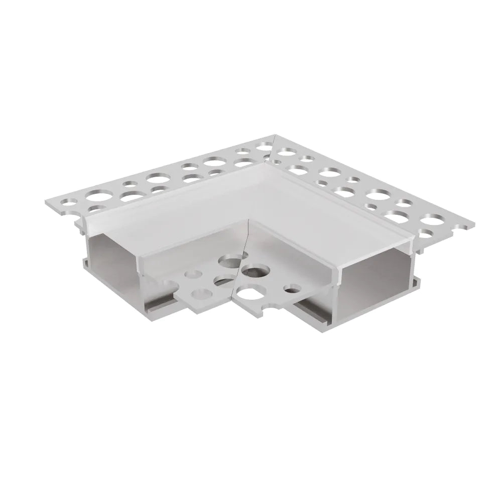 Angolo di giunzione silver 90° per profilo da incasso slim per cartongesso