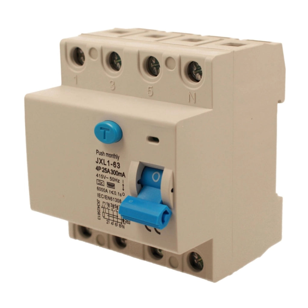 RCCB Interruttore Differenziale Puro Tipo F 3P+N 4M 6000A 300mA 25A AC 400V IP20 IEC61008-1