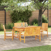 Set da Pranzo per Giardino 5 Pezzi in Legno Massello di Acacia