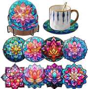Set di appoggio per diamanti 8 pezzi fiori, set di appoggio per diamanti con supporto, set di appoggio per diamanti 5D per bicchieri, bicchieri da vino, vasi e cucina, regalo di Natale