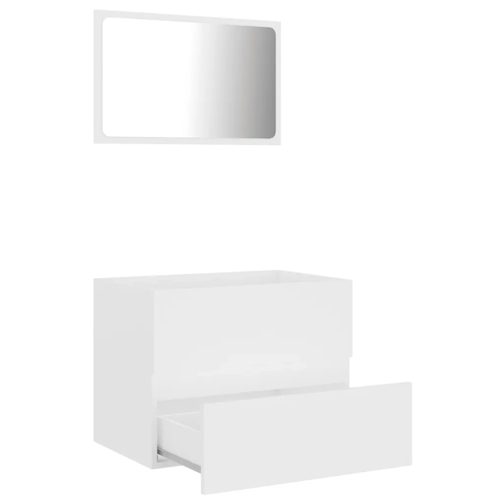 Set Mobili da Bagno 2 pz Bianco in Legno Multistrato 804872